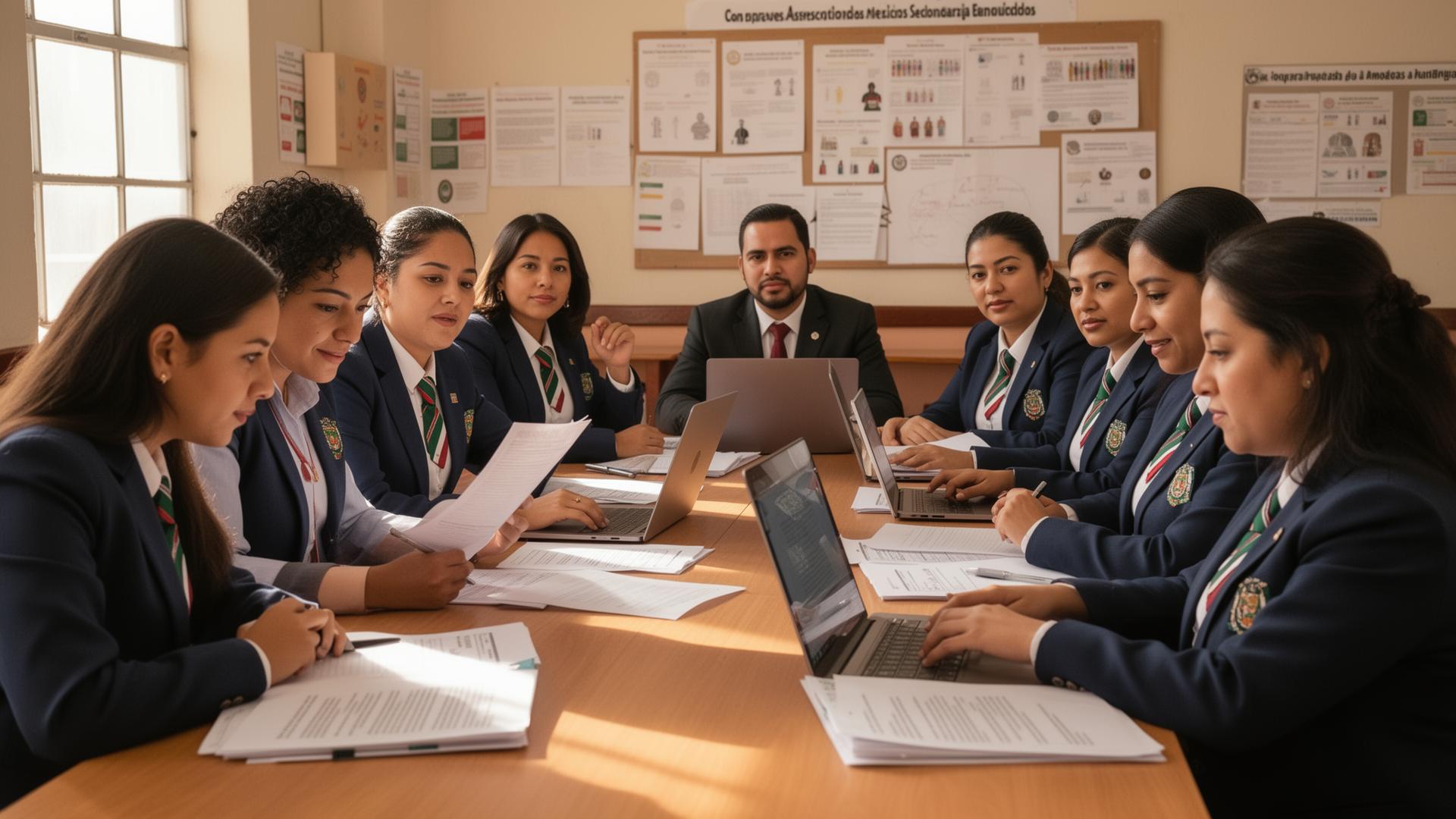 Maestros colaborando en Consejo Técnico Escolar